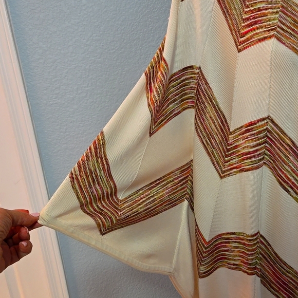 CALYPSO ST BARTH 100% Silk Striped Kimono Sleeve Poncho Style Sweater One Size - Picture 4 of 13